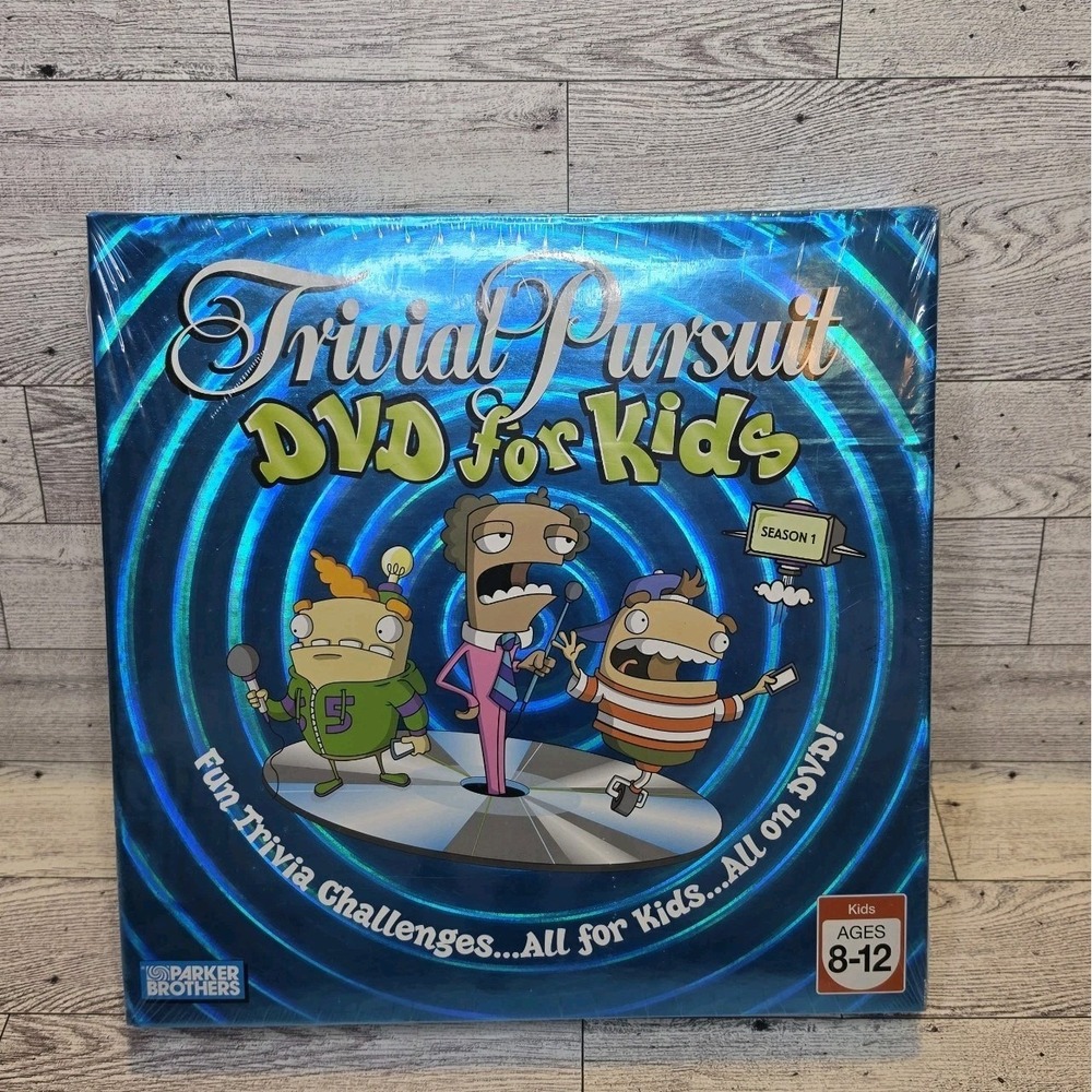 Trivial Pursuit DVD for Kids Season 1 Parker Bros 2006 Board Game Play Time New